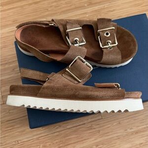 Last price. Real suede sandals, size 39, brown, Italy